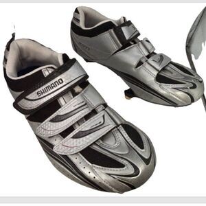 Shimano SH-R077 Road Bike Shoes 43 Cycling Gray Silver Biking SPD-SL PEDAL CLEAT